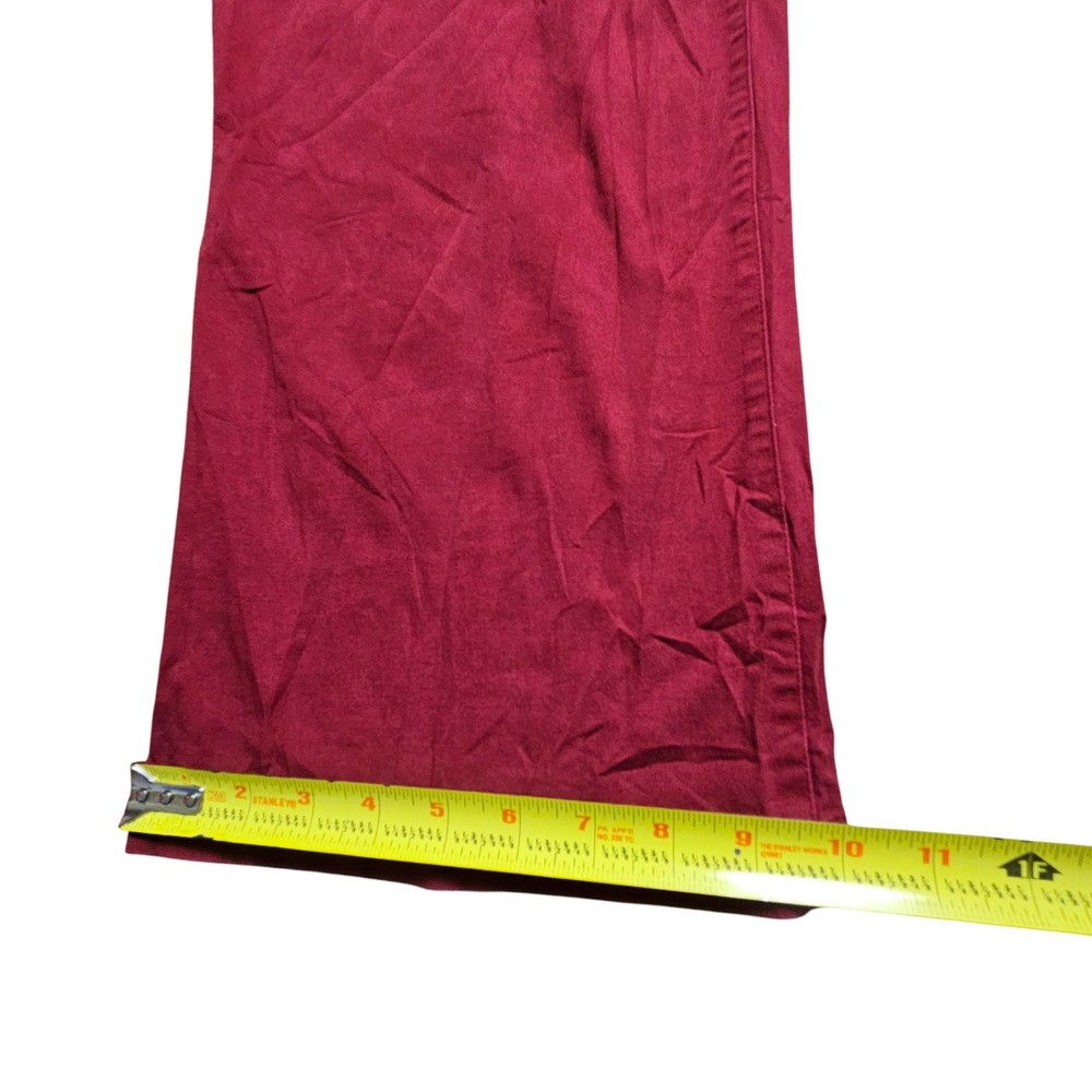 Woman Within Pull-On Khaki Trouser Pants 24W/30‎ Straight Leg Elastic Waist Red - Picture 8 of 8